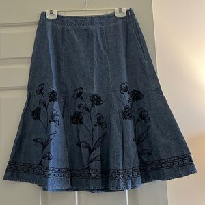 Charter Club Floral Denim Skirt, Size 4